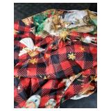 Horaldaily Christmas Tablecloth 60x84 Inch Oval, Holy Nativity Red Buffalo Plaid Washable Table Cover for Party Picnic Dinner Decor