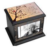 Cremation Urns for Human Ashes Adult Male or Female, Funeral Memorial Urns for Ashes with Photo Frame, Wooden Urns Box and Casket for Men Women, Burial Urn for Adults Up to 200 IBS