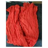 Snowkingdom 10 Ft Red Christmas Cheesecloth Table Runner, 120 inch Long Cheese Cloth Boho Gauze Sheer Runner for Wedding Bridal Baby Shower Birthday Sheer Holiday Table Decorations