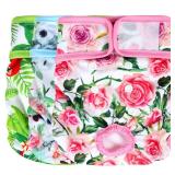 wegreeco Luxury Washable Reusable Dog Diapers (Stylish Pattern) - Female Dog Diapers, Doggie Diapers, 3 Pack (Floral, X-Large)