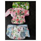 wegreeco Luxury Washable Reusable Dog Diapers (Stylish Pattern) - Female Dog Diapers, Doggie Diapers, 3 Pack (Floral, X-Large)