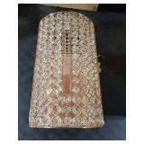 Nitial Crystal Wedding Card Box with Heart Lock 11in Wedding Money Box Treasure Chest Gold Bead Card Receiving Memory Storage for Reception Brithday Graduation Baby Shower Party (Elegant Style)