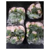 TELDRASSIL 4Pcs(26 FT) Artificial Rose Vine Fake Flower Garland Fake Silk Rose Hanging Vine for Wedding Party Background Arch Garden Background Decoration (Pink)