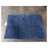 SUBRTEX Bathroom Rugs Chenille Bath Rug Soft Short Plush Bath Mat Soft Shower Mat Water Absorbent Shower Mat Quick Dry Machine Washable(Navy,16 x 24)