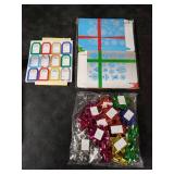 ceiba tree Glitter Christmas Gift Card Holder Boxes Money Holders for Cash Boxes 24 Packs 4.7X4 inch with Wrapping Bow Gift Tags Labels Stickers Small Gifts Wrap