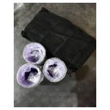 Leather Dice Cup, Quite Felt-Lined Interior,  Shaker Cups and Dices, one Carry Bag (Black and Purple)