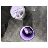 Leather Dice Cup, Quite Felt-Lined Interior,  Shaker Cups and Dices, one Carry Bag (Black and Purple)