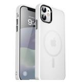 MOCCA Strong Magnetic for iPhone 12 Case/iPhone 12 Pro Case, [Compatible with Magsafe][Mil-Grade Drop Protection] Slim Shockproof Translucent Protective Phone Case for iPhone 12/12 Pro, Frosted White