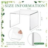 RattanView 2 Pcs 9 Inch Large Acrylic Risers Display Stands 5 mm Thick Acrylic Shelf Riser Showcase for Collectibles Jewelry Cupcakes Food Figures Perfume Cabinet (Clear)