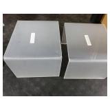 RattanView 2 Pcs 9 Inch Large Acrylic Risers Display Stands 5 mm Thick Acrylic Shelf Riser Showcase for Collectibles Jewelry Cupcakes Food Figures Perfume Cabinet (Clear)