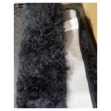 Ailyei Soft Runner Rugs for Bedroom Hallways, 2x4 Black Fluffy Shag Throw Area Rug Non Slip for Bedside Dorm, Long Shaggy Furry Carpet for Nursery Living Room