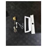 Prime-Line C 1316 Patio Door Handle Set, 3-15/16 In., Diecast, Wood Pull, White, Mortise, Keyed (Single Pack)