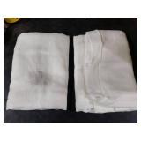 RYB HOME Linen Sheer Curtains for Living Room Textured Semi Sheer Curtains Large Window Treatment for Bedroom Patio Door, White, 52 inch Width x 108 inch Length, 2 Panels