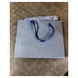 Elegant Blue Gift Bag 11.8x4.5x9.8 with Ribbon Handles, Includes Tissue Papers, Perfect for Birthdays, Weddings, Parties, Holidays, Baby Shower NO CARD