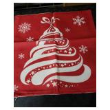 Andreannie Set of 4 Throw Pillow Cover Christmas Beige Shadow Let It Snow Snowflakes Red Cotton Linen Throw Pillow Case Cushion Cover for Sofa Bed Couch Home Decor Square 18 X 18 Inches(Blood Red)