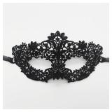 TFTSR Masquerade Masks for Women & Men - Mardi Gras & Venetian Dress Mask in Black & Gold Lace