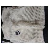 AMOAMI Upgraded Waffle Runner Rug Super Absorbent Non Slip Bath Mats for Bathroom Machine Washable Bathroom Runner Rug with Tassels, Ideal for Hallway Bedroom Laundry Room, White, 17 x 72