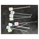 LemonRoad 8 Pcs Mahjong Cocktail Swizzle Sticks, Plastic Mahjong Drink Stirrers, Acrylic Shafts for Cocktail, Coffee, Whiskey Beverage, Crystal Cake, Bars, Restaurants, Cafes, Home (Multicolor)