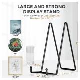 TR-LIFE 10 Inch Large Plate Stands for Display - Metal Plate Holder Display Stand + Picture Frame Holder Stand + Small Easels for Decorative Platter, Book, Plaques, Photo, Tabletop Art (2 Pack)