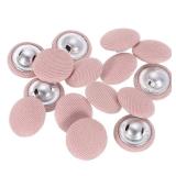 uxcell 15Pcs Fabric Cloth Covered Button, 15mm 24L Metal Shank Round Sewing Buttons Fabric Covered Button for Coat Dress Sweater Hats Crafts Making, Pink