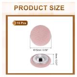 uxcell 15Pcs Fabric Cloth Covered Button, 15mm 24L Metal Shank Round Sewing Buttons Fabric Covered Button for Coat Dress Sweater Hats Crafts Making, Pink