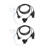 KCTIN Earpieces for Motorola Walkie Talkies with Mic 2 Pin Acoustic Tube Headset and PPT for CP200 GP2000 XU1100 PRO1150 MU12 (2 Pack)