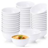Tioncy 36 Pcs Bowls Set Unbreakable Dessert Soup Salad Bowls for Pasta Cereal Soup Dishwasher Safe (10 oz,White)