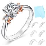 Haiou Ring Sizers for Loose Rings Ring Size Adjuster & Guards & Spacers, Reduces Size by 0.5-1.5, Fits Bands Up to 7mm, No-Slip Fit for Women & Men