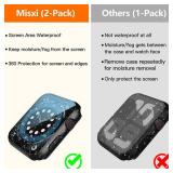 Misxi 2-Pack Waterproof Hard Case with Tempered Glass Compatible with Apple Watch SE 3 SE 2 SE Series 6 Series 5 Series 4 40mm, Ultra-Thin Protective Cover for iWatch Screen Protector, Matte Black