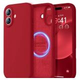LOVE 3000 Designed for iPhone 17 Case, Premium Silicone [Compatible with Magsafe][Soft Anti-Scratch Microfiber Lining] Shockproof Protective Phone Case for Men Women 6.3, Red