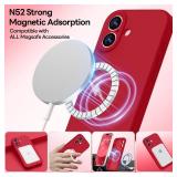 LOVE 3000 Designed for iPhone 17 Case, Premium Silicone [Compatible with Magsafe][Soft Anti-Scratch Microfiber Lining] Shockproof Protective Phone Case for Men Women 6.3, Red