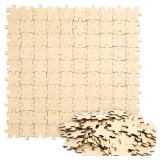 Puzzle Pieces - unfinished Wood Blanks, 1.9 x 1.6 in, Brown - Wooden Puzzle Pieces for Crafts & Painting - Bulk Art & Classroom Activity