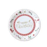 Christmas Paper Plate Set, including Plates, Cutlery, Tablecloth and Decorative Banner; Christmas Table Decoration Set for Festive Ambiance