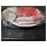 Christmas Paper Plate Set, including Plates, Cutlery, Tablecloth and Decorative Banner; Christmas Table Decoration Set for Festive Ambiance