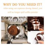 Espresso Dosing Funnel Precision Aluminum Alloy Coffee Dosing Ring Accessories Set for Portafilter Hands-Free (51mm)