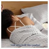 PHF 100% Cotton Waffle Pillow Shams Standard Size, 2 Pack 20 x 26 Soft Skin-Friendly Pillowcases, No Filling, Aesthetic Woven and Breathable Waffle Weave Pillow Case Covers for Bed, Light Grey