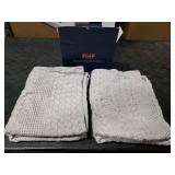 PHF 100% Cotton Waffle Pillow Shams Standard Size, 2 Pack 20 x 26 Soft Skin-Friendly Pillowcases, No Filling, Aesthetic Woven and Breathable Waffle Weave Pillow Case Covers for Bed, Light Grey