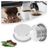 Reusable 51mm Coffee Filters Cups 2Pcs, Stainless Steel Espresso Coffee Filters Double Layer Pressurized Portafilter Filter Baskets, Espresso Machine Accessories Fit for Delonghi EC5 / EC7 / EC9