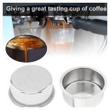 Reusable 51mm Coffee Filters Cups 2Pcs, Stainless Steel Espresso Coffee Filters Double Layer Pressurized Portafilter Filter Baskets, Espresso Machine Accessories Fit for Delonghi EC5 / EC7 / EC9