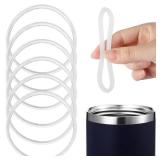 Patelai 6 Pieces 30 oz Replacement Rubber Lid Seals Compatible Seals Lid Gaskets for 30 Oz Insulated Stainless Steel Tumblers Compatible with RTIC Atlin, Randomly Shipped in Oval and Round (White)