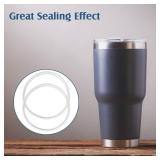 Patelai 6 Pieces 30 oz Replacement Rubber Lid Seals Compatible Seals Lid Gaskets for 30 Oz Insulated Stainless Steel Tumblers Compatible with RTIC Atlin, Randomly Shipped in Oval and Round (White)