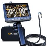 DXZtoz Dual-Lens Articulating Borescope, Engine Endoscope with 0.33in Two-Way Articulated Snake Camera, 5