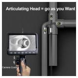 DXZtoz Dual-Lens Articulating Borescope, Engine Endoscope with 0.33in Two-Way Articulated Snake Camera, 5
