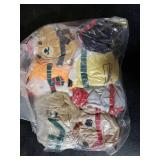 Aoriher 8 Pcs Mini Stuffed Animals 3.15 Inch Stuffed Animals Ornaments Bulk Colorful Woodland Animal Keychain for Valentine Birthday Wedding Baby Shower Party Favor(Cap and Scarf)