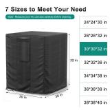 BROSYDA Central Large Air Conditioner Cover for Outside Units, Waterproof & Windproof Outdoor AC Units Cover Black (30x30x32 Inch)