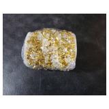 Bucherry 23ft Christmas Garland Crystal Acrylic Christmas Beaded Garlands Hanging Rustic Christmas Tree Decorations Twist Bead String Ornaments for Wedding Party Decor(Gold and Clear Iridescent)