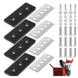 100% 304 Stainless Snow Blower Impeller Modification Kit, 3/8inch 4-Blade Universal - Modifies 2-Stage Machine Including Installation Hardware, Repeated and Use Durable in Various Conditions