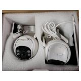 2K Cameras for Home Security-2.4G WiFi Outdoor Camera Wireless Solar/Battery Powered with solar panel, 360° Viewing, AI Human Detection, Color Night Vision, with SD Storage, Works with Alexa(2 Pack)