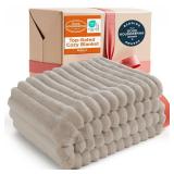 Bedsure GentleSoft Throw Blanket for Couch - Cozy Soft Blankets for Women, Cute Small Fleece Throws for Girls, Linen, 50x70 Inches