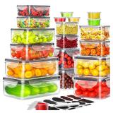 Plastic Storage Meal Prep Container-Stackable 100% Leakproof & Microwave Organization and Storage Sets, Lunch Containers. MISSING SMALL ROUND CONTAINERS